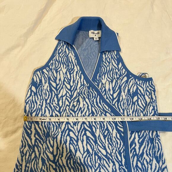Diane Von Furstenberg for Target Knit Wrap Dress Blue and White size S - Picture 6 of 10